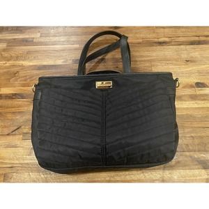 STEVE MADDEN BLACK CROSSBODY BAG SATCHEL QUILTED PURSE WITH WRISTLET